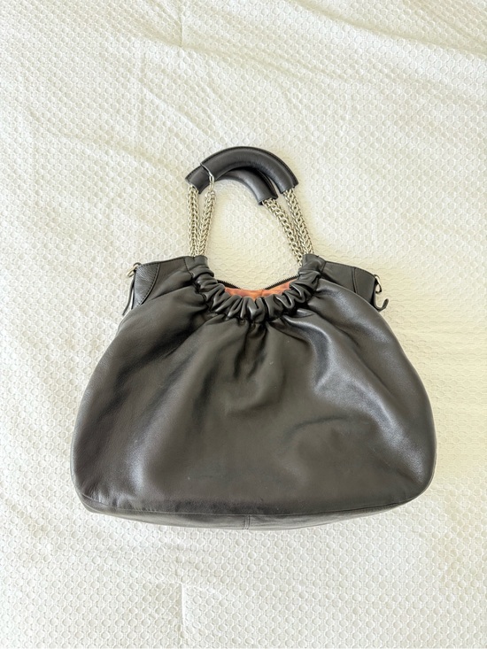 Stuart Weitzman Handbags - Stuart Weitzman Black Leather Chain Handle Hobo Shoulder Bag